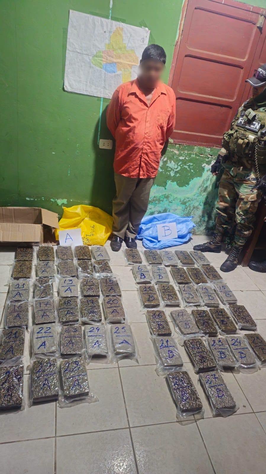 OPERATIVO PERMITE EL SECUESTRO DE 55 PAQUETES DE MARIHUANA